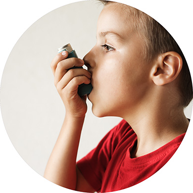 Boy with nebulizer