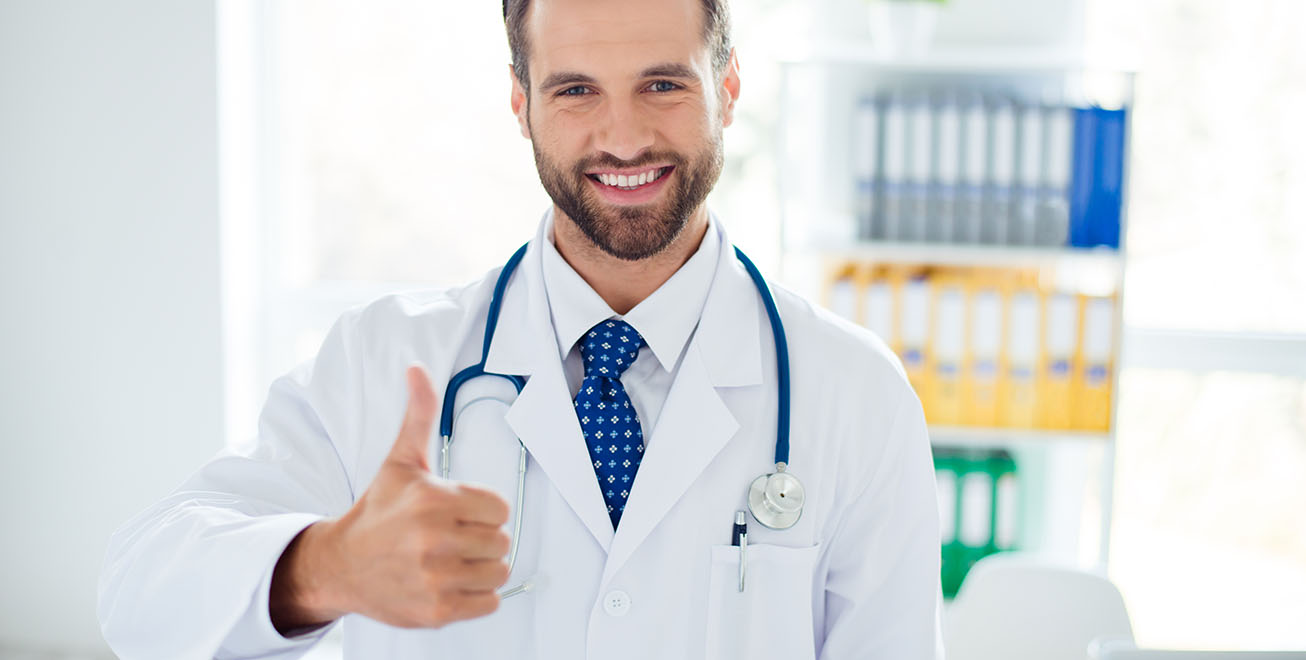 Doctor with thumbs up